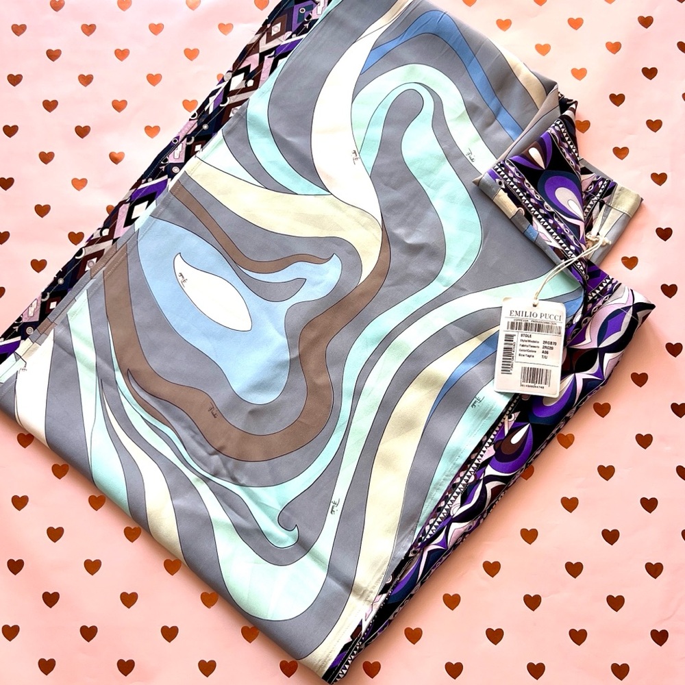 Emilio Pucci Rombi And Marmo-Print Silk Cape